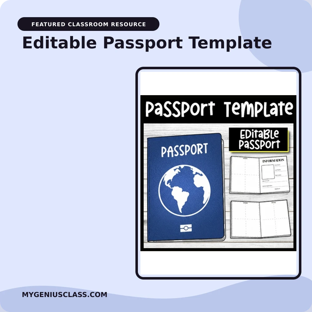 Editable Passport Template product preview